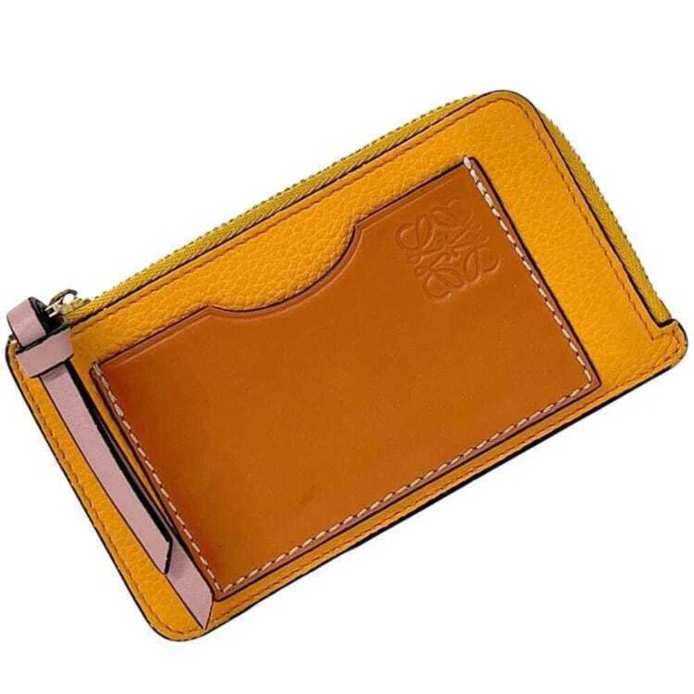 Loewe Coin Wallet Anagram Purse Card Leather Orange